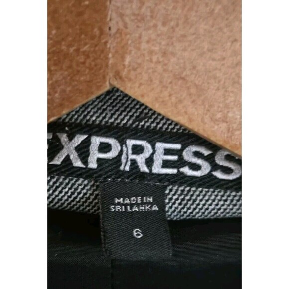 Express Blazer Women's 6 Gray One Button Front Lined Stretch Career - Picture 3 of 7